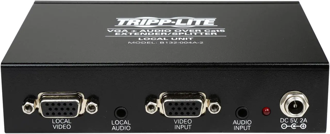Alt view image 5 of 6 - Tripp Lite B132-004A-2 4-Port VGA + Audio over Cat5 Cat6 Extender Splitter Transmitter TAA