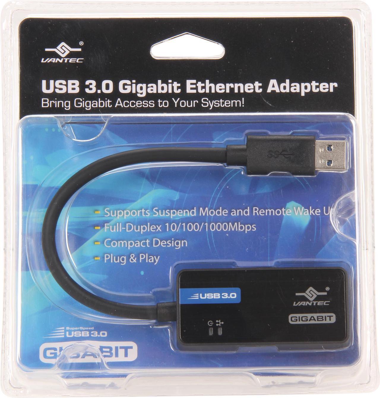 Alt view image 4 of 4 - Vantec CB-U300GNA USB 3.0 to Gigabit Ethernet Adapter - USB to RJ45- USB 3.0 Gigabit Adapter - USB 3.0 to Ethernet - USB 3.0 Adapter