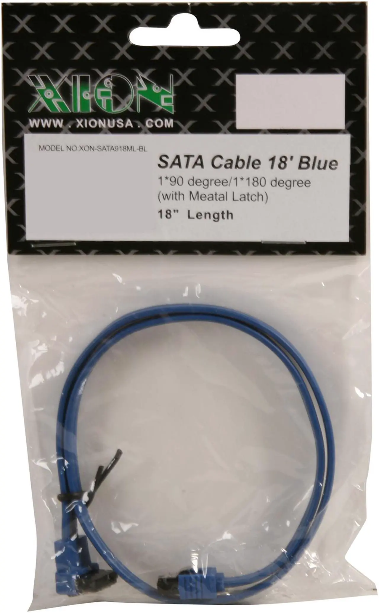 Alt view image 3 of 3 - XION XON-SATA918ML_BL 1.5 ft. SATA II with Metal Latch Cable
