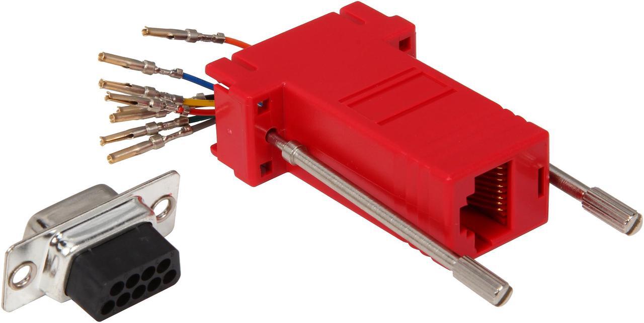 Alt view image 2 of 3 - C2G 02944 RJ45 to DB9 Female Serial RS232 Modular Adapter, Red