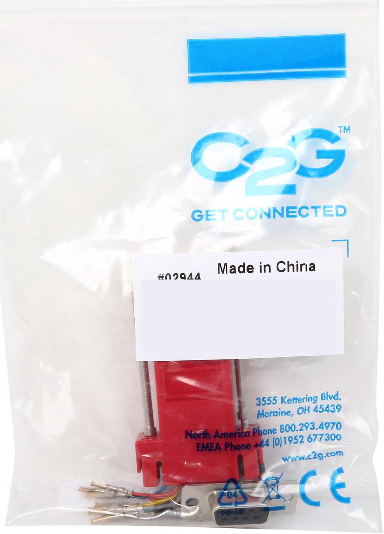 Alt view image 3 of 3 - C2G 02944 RJ45 to DB9 Female Serial RS232 Modular Adapter, Red
