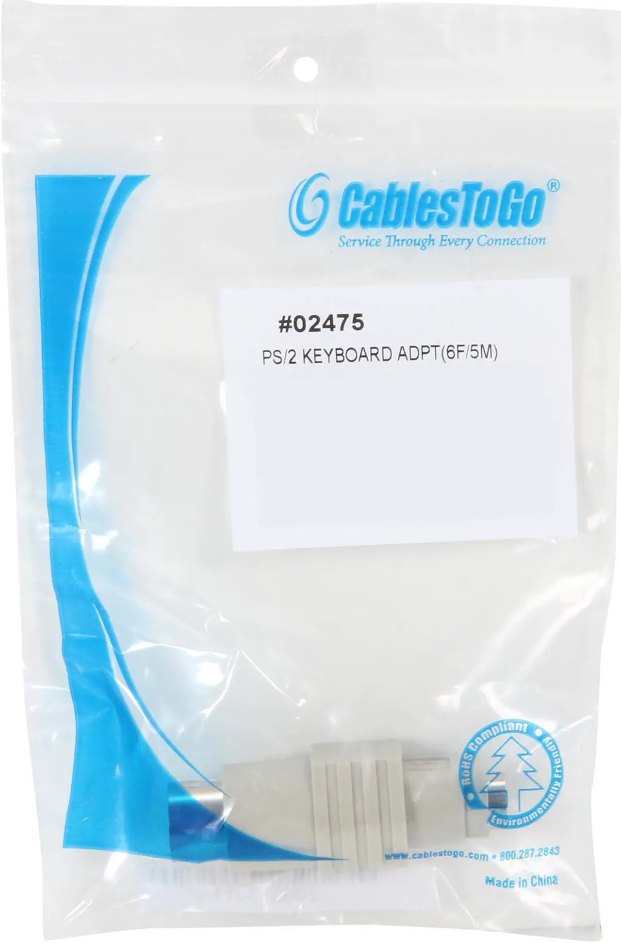 Alt view image 4 of 4 - C2G 02475 PS/2 Female to AT Male Keyboard Adapter, Beige