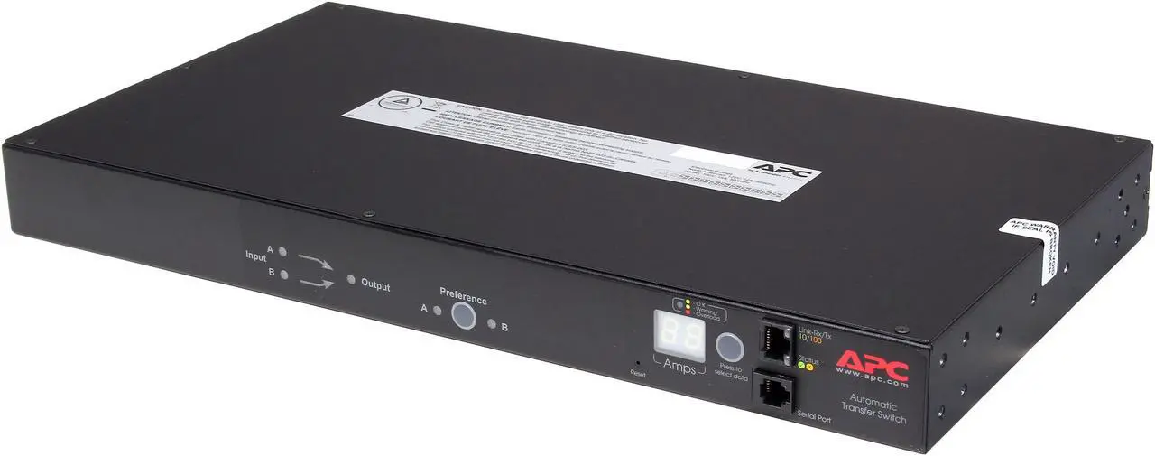 Main image of APC AP7750A Automatic Transfer Switch 100V, 120V 15A 8 ft Rack-mount Transfer Switches