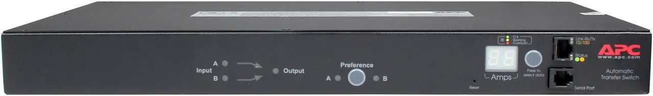 Alt view image 2 of 5 - APC AP7750A Automatic Transfer Switch 100V, 120V 15A 8 ft Rack-mount Transfer Switches