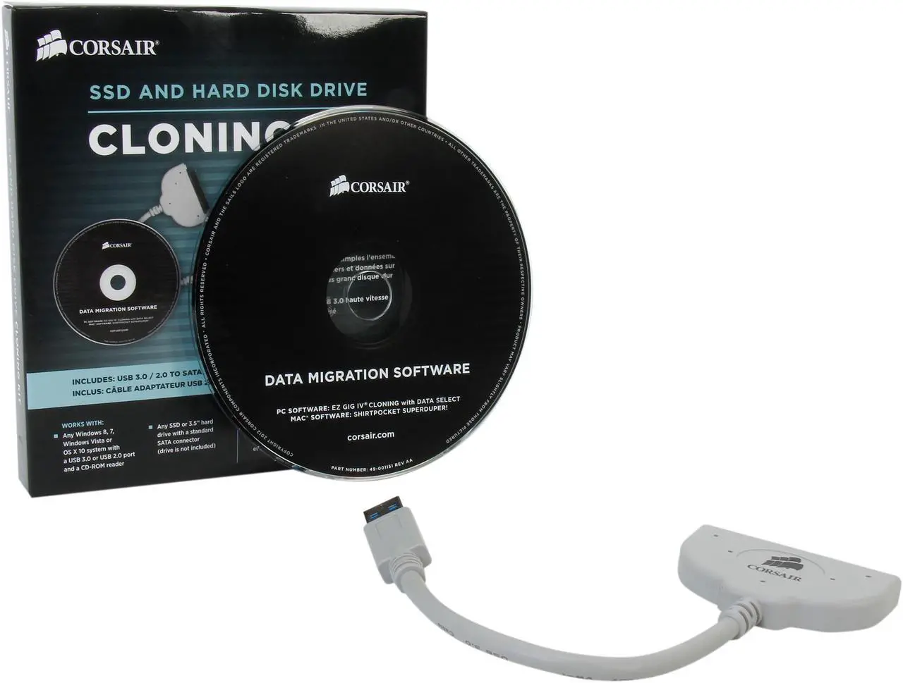 Alt view image 3 of 3 - Corsair CSSD-UPGRADEKIT SSD & HDD Cloning Kit