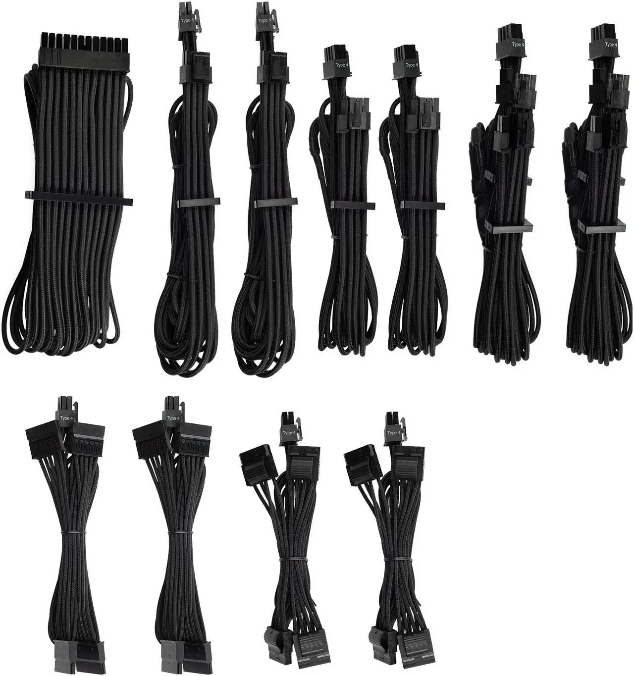 Main image of Corsair CP-8920222 Premium Individually Sleeved PSU Cables Pro Kit Type 4 Gen 4 - Black