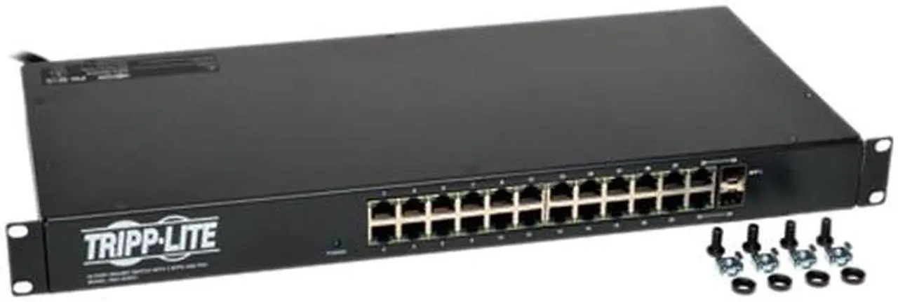 Alt view image 7 of 7 - Tripp Lite 24 Port Gigabit Ethernet Switch with 12 Outlet PDU, 2 SFP Ports (NSU-G24C2)