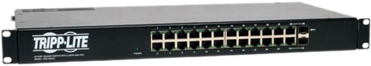 Main image of Tripp Lite 24 Port Gigabit Ethernet Switch with 12 Outlet PDU, 2 SFP Ports (NSU-G24C2)