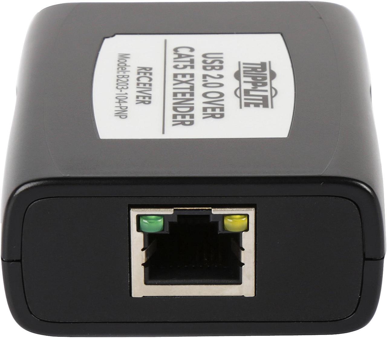 Alt view image 3 of 8 - Tripp Lite 4-Port USB 2.0 over Cat5/Cat6 Extender Hub Kit, Transmitter & Receiver, Hi-Speed USB-A Up to 164 ft. (B203-104-PNP)