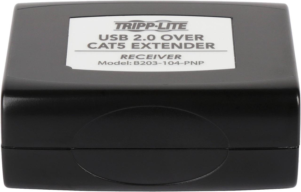 Alt view image 6 of 8 - Tripp Lite 4-Port USB 2.0 over Cat5/Cat6 Extender Hub Kit, Transmitter & Receiver, Hi-Speed USB-A Up to 164 ft. (B203-104-PNP)
