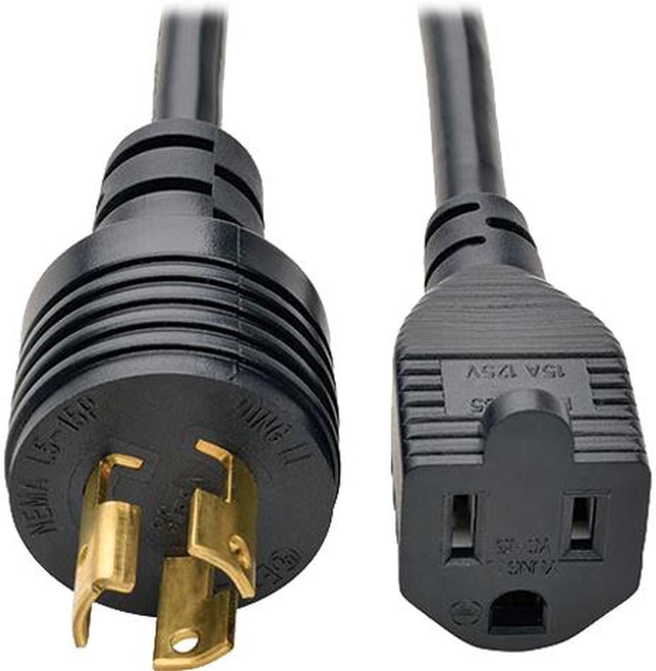 Tripp Lite Model P025-001 1 Foot Heavy-Duty Power Adapter Cord, 15A, 14AWG (NEMA 5-15R to L5-15P)