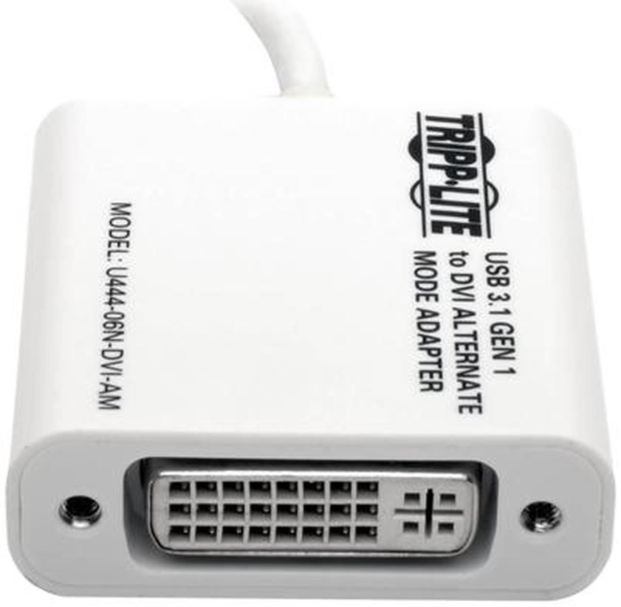 Alt view image 2 of 5 - Tripp Lite USB C to DVI Video Adapter Converter 1080p USB Type C to DVI 6in (U444-06N-DVI-AM)