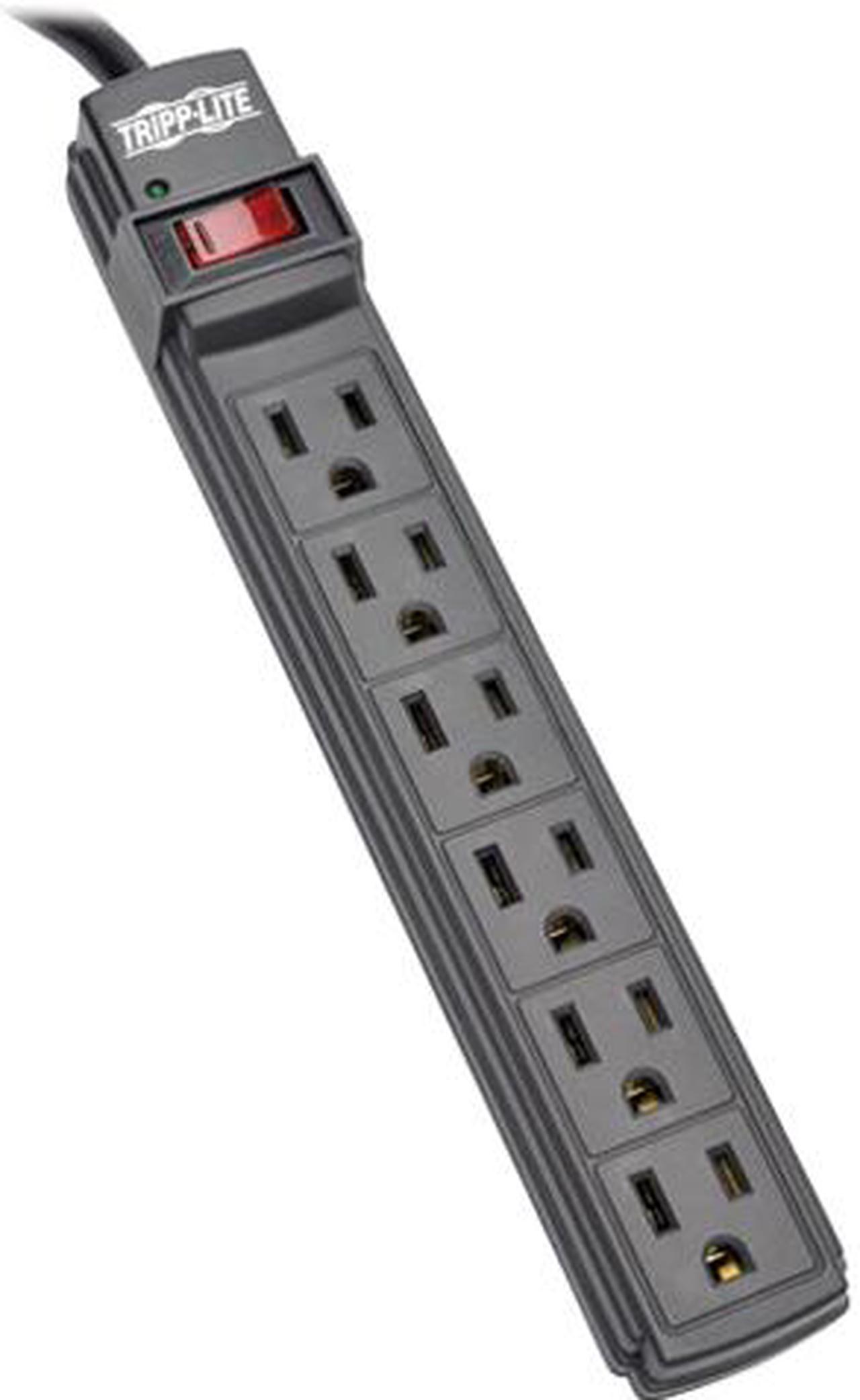 Tripp Lite 6-Outlet Power Strip, 6 ft. Cord, Black Housing (PS66B)