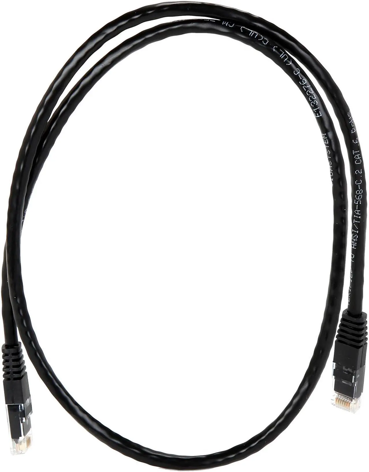 Alt view image 2 of 3 - Tripp Lite Cat6 Gigabit Molded Patch Cable, 3 ft. RJ45 (M/M), 550MHz 24 AWG Black 3' (N200-003-BK)