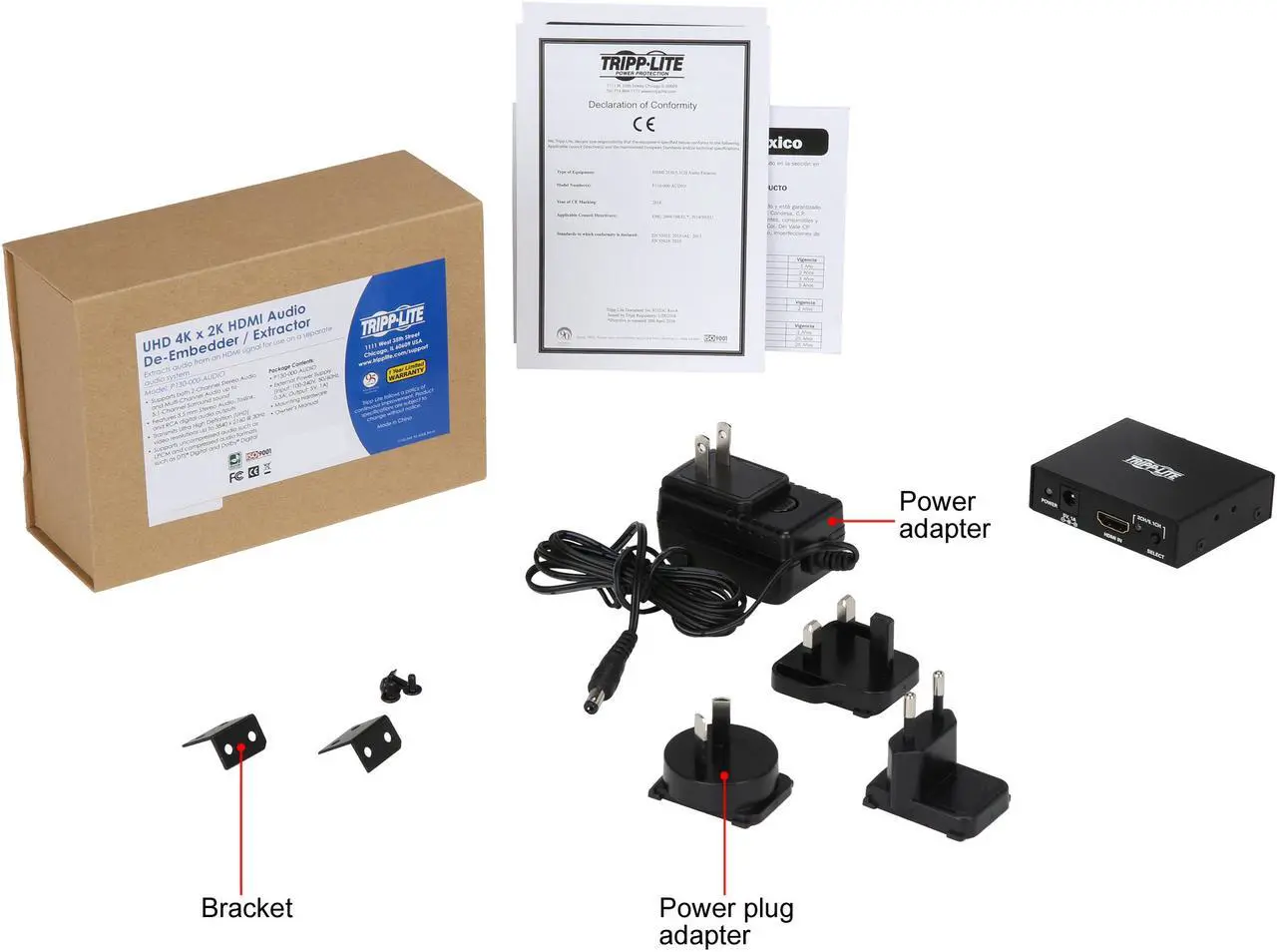 Alt view image 8 of 7 - Tripp Lite P130-000-AUDIO UHD 4K x 2K HDMI Audio De-Embedder/Extractor