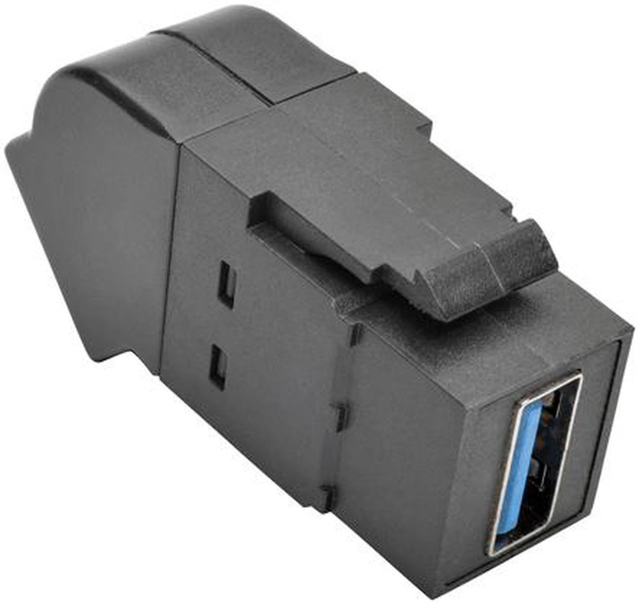 Alt view image 3 of 6 - Tripp Lite USB 3.0 Keystone Panel Mount Coupler Angled F/F All in One Black (U325-000-KPA-BK)
