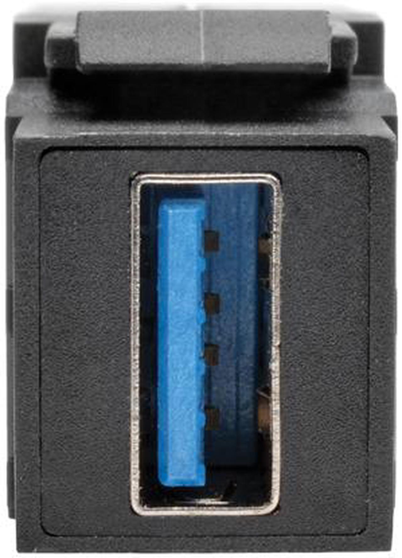 Alt view image 4 of 6 - Tripp Lite USB 3.0 Keystone Panel Mount Coupler Angled F/F All in One Black (U325-000-KPA-BK)