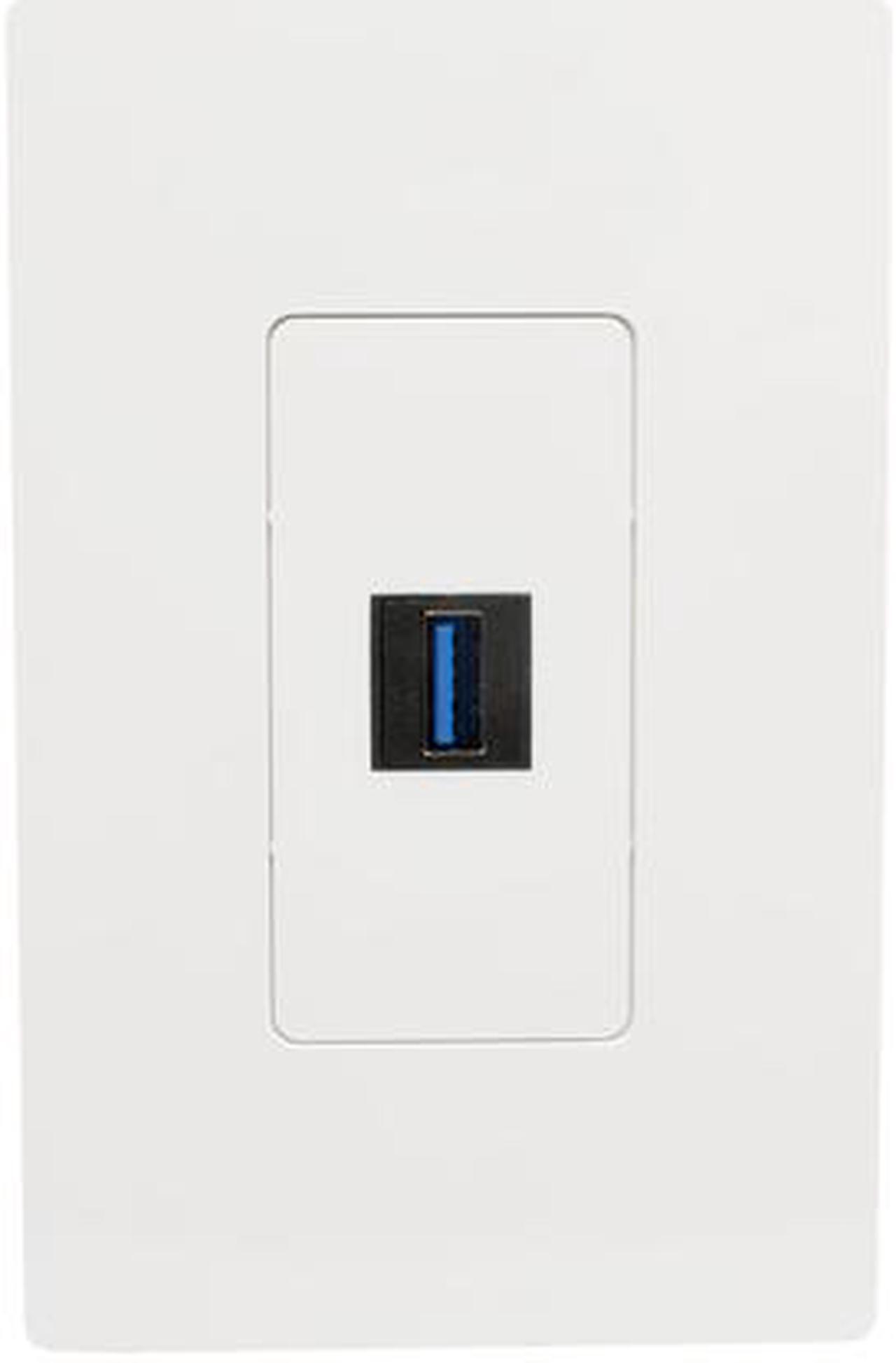 Alt view image 5 of 5 - Tripp Lite USB 3.0 Keystone/Panel Mount Coupler Cable (F/F), All-in-One, Angled Connector, Black, 1 ft. (U325-001-KPA-BK)