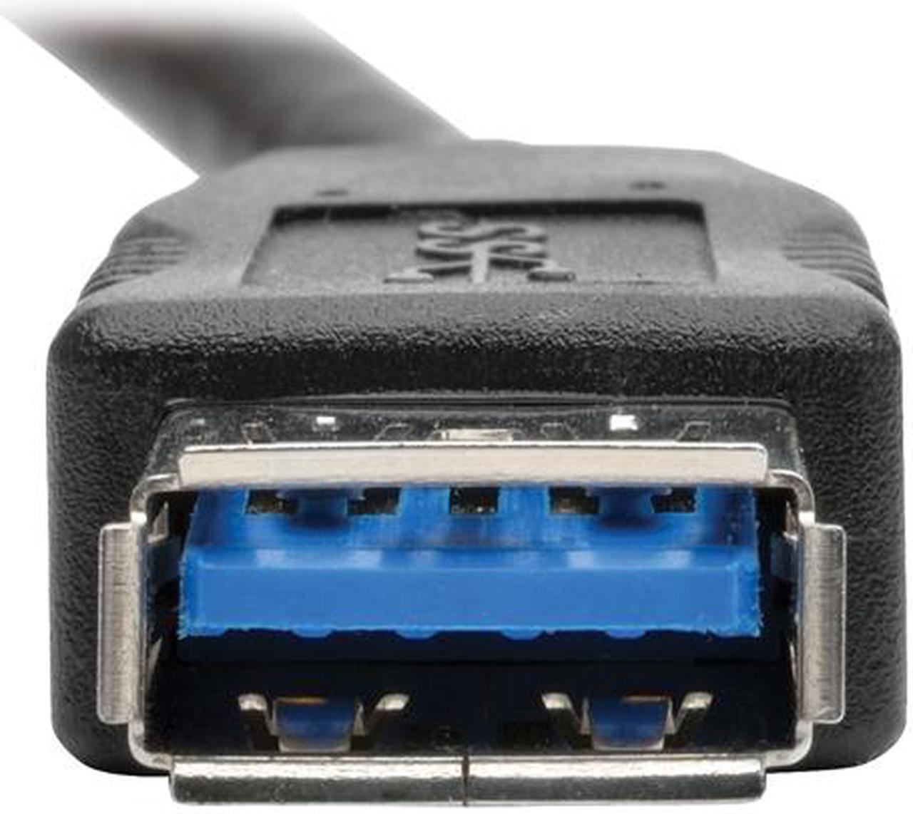 Alt view image 4 of 5 - Tripp Lite USB 3.0 Keystone/Panel Mount Coupler Cable (F/F), All-in-One, Angled Connector, Black, 1 ft. (U325-001-KPA-BK)