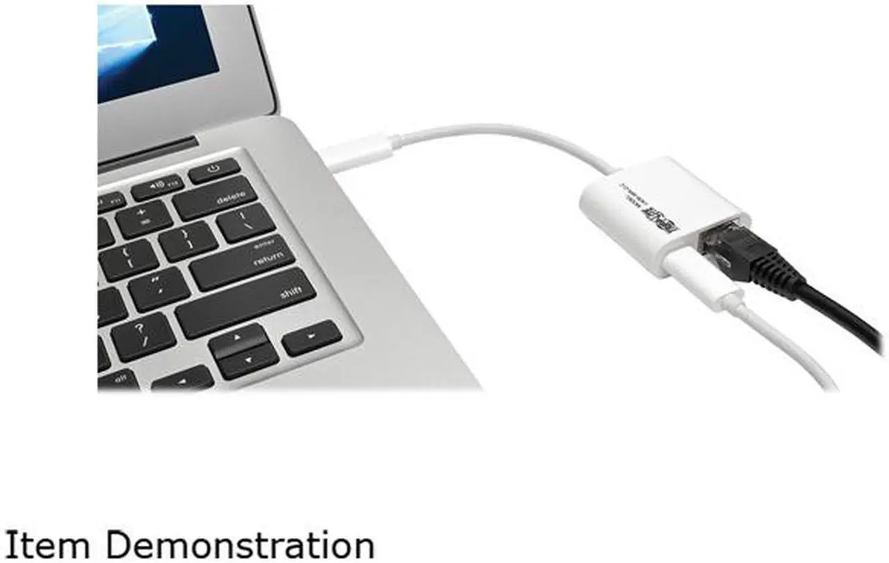 Alt view image 4 of 4 - Tripp Lite U436-06N-G-C USB 3.1 Gen 1 USB-C to Gigabit Ethernet NIC Network Adapter with USB-C Charging Port, 10/100/1000 Mbps, White