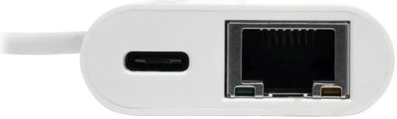 Alt view image 2 of 4 - Tripp Lite U436-06N-G-C USB 3.1 Gen 1 USB-C to Gigabit Ethernet NIC Network Adapter with USB-C Charging Port, 10/100/1000 Mbps, White