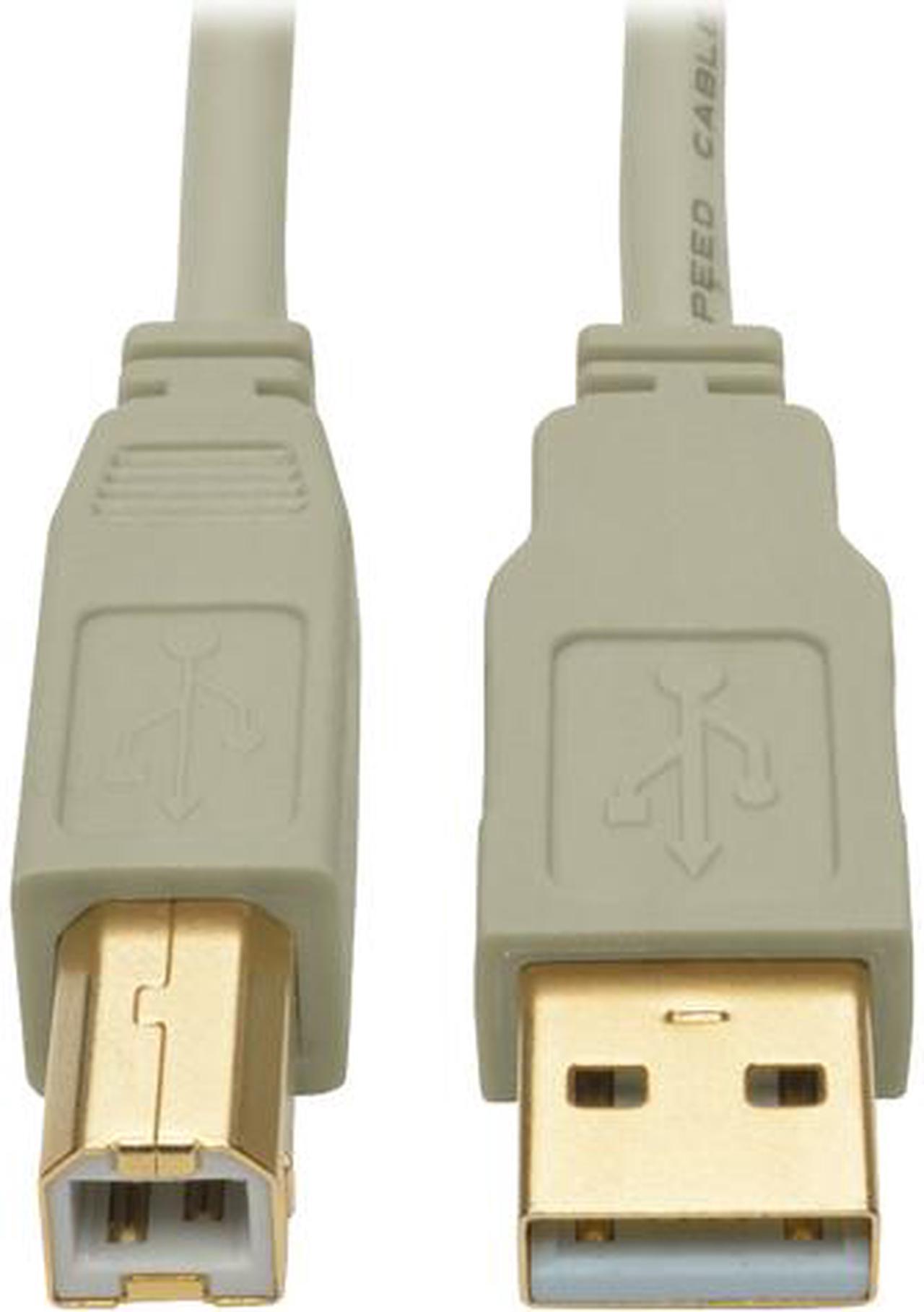 Tripp Lite 6 ft. USB 2.0 Hi-Speed A/B Cable (M/M), 28/24 AWG, 480 Mbps, Beige, 6' (U022-006-BE)