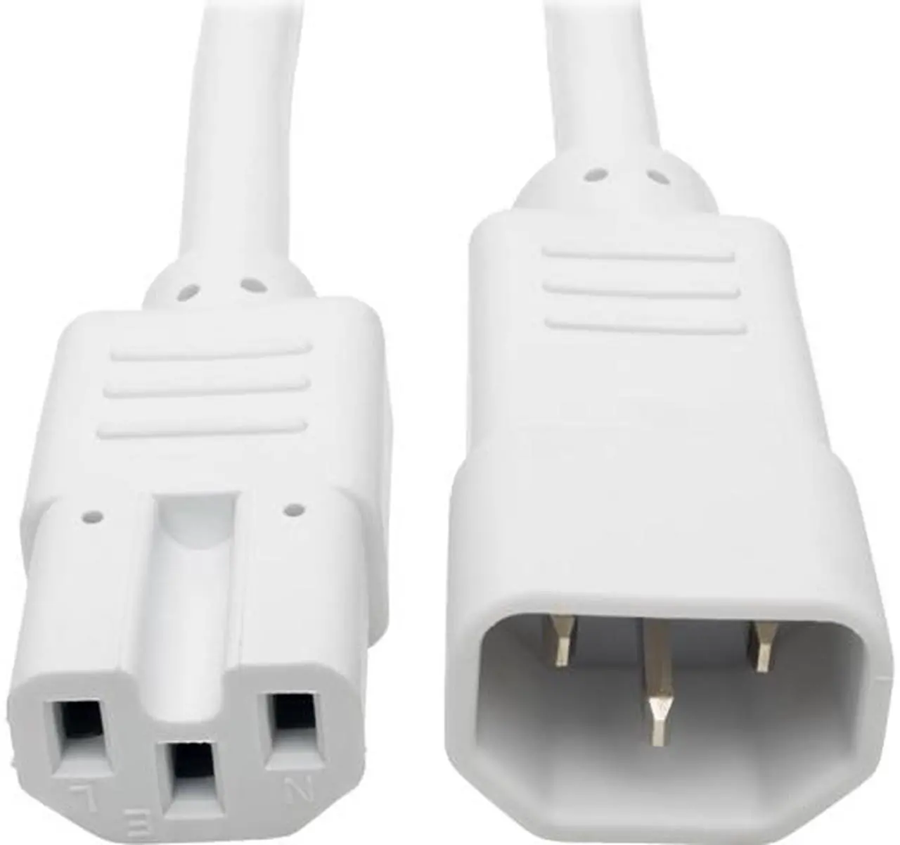 Main image of Tripp Lite Heavy-Duty Computer Power Cord, 15A, 14 AWG (IEC-320-C14 to IEC-320-C15), White, 6 ft. (P018-006-AWH)