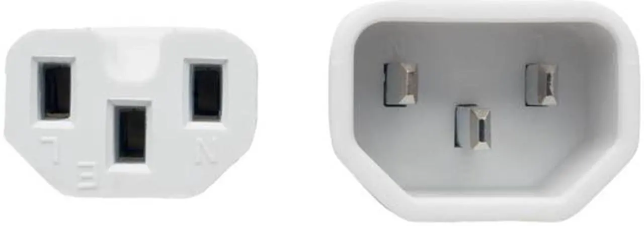 Alt view image 2 of 5 - Tripp Lite Heavy-Duty Computer Power Cord, 15A, 14 AWG (IEC-320-C14 to IEC-320-C15), White, 6 ft. (P018-006-AWH)