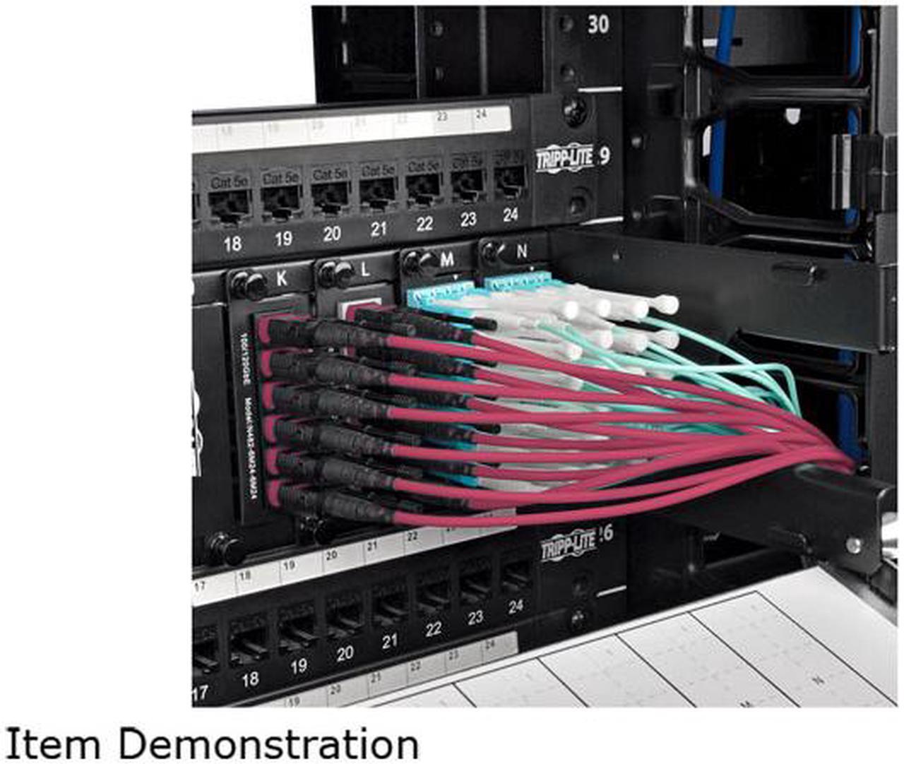Alt view image 6 of 6 - Tripp Lite MTP/MPO Multimode Patch Cable, 12 Fiber, 40 GbE, 40GBASE-SR4, OM4 Plenum-Rated (F/F), Push/Pull Tab, Magenta, 2 m (6.6 ft.) (N845-02M-12-MG)