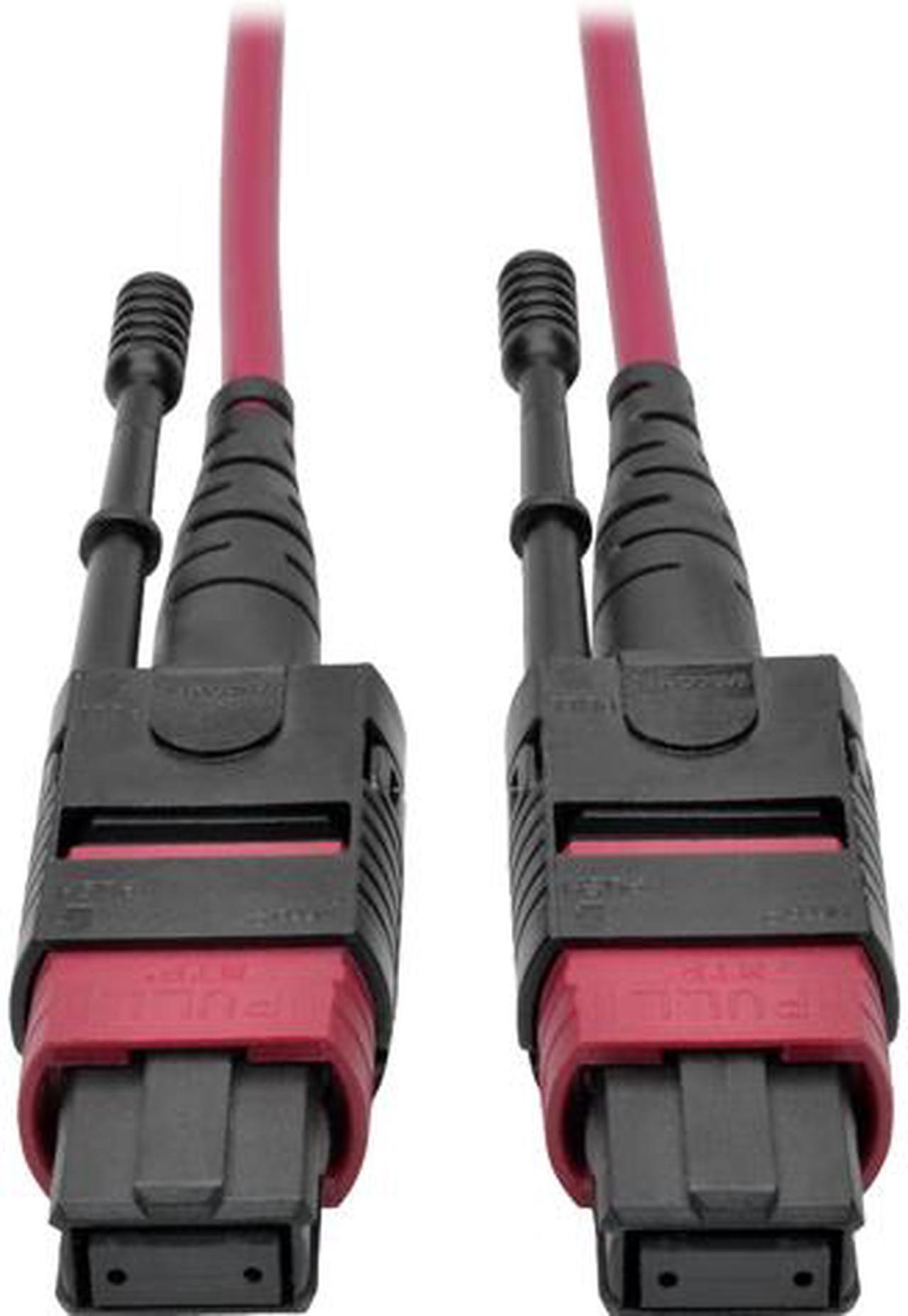 Main image of Tripp Lite MTP/MPO Multimode Patch Cable, 12 Fiber, 40 GbE, 40GBASE-SR4, OM4 Plenum-Rated (F/F), Push/Pull Tab, Magenta, 2 m (6.6 ft.) (N845-02M-12-MG)