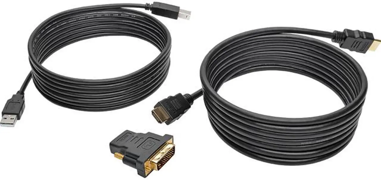 Main image of Tripp Lite 10 ft. HDMI/DVI/USB KVM Cable Kit, USB A/B Keyboard Video Mouse (P782-010-DH)