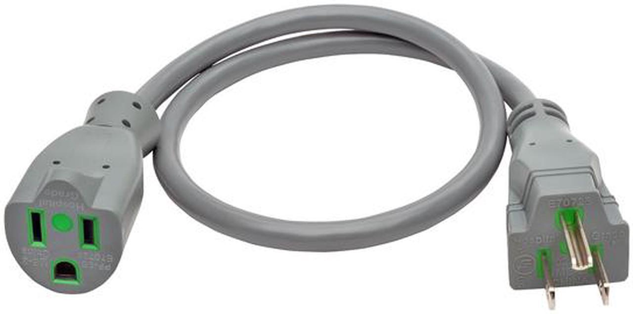 Alt view image 7 of 7 - Tripp Lite 2ft Hospital Medical Power Extension Cord 5-15P 5-15R 13A Gray