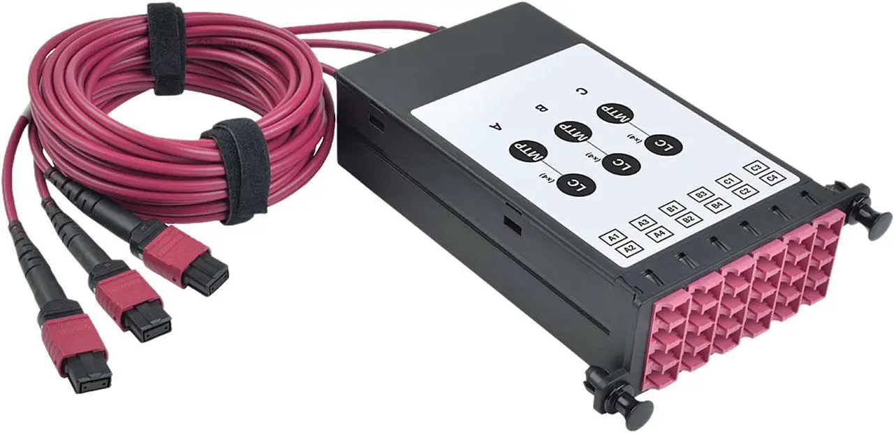 Main image of Tripp Lite OM4 40 GB to 10 GB Fiber Optic Cassette x3 MTP/MPO to x12 LC Dup (N482-3M8L12-B)
