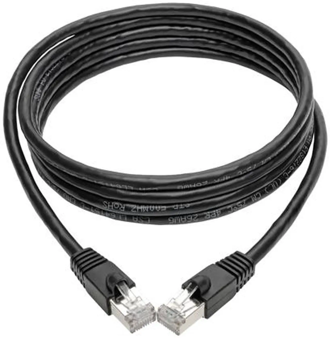 Alt view image 5 of 5 - Tripp Lite Cat6a Snagless Shielded STP Patch Cable 10G, PoE, Black M/M 7 ft. (N262-007-BK)