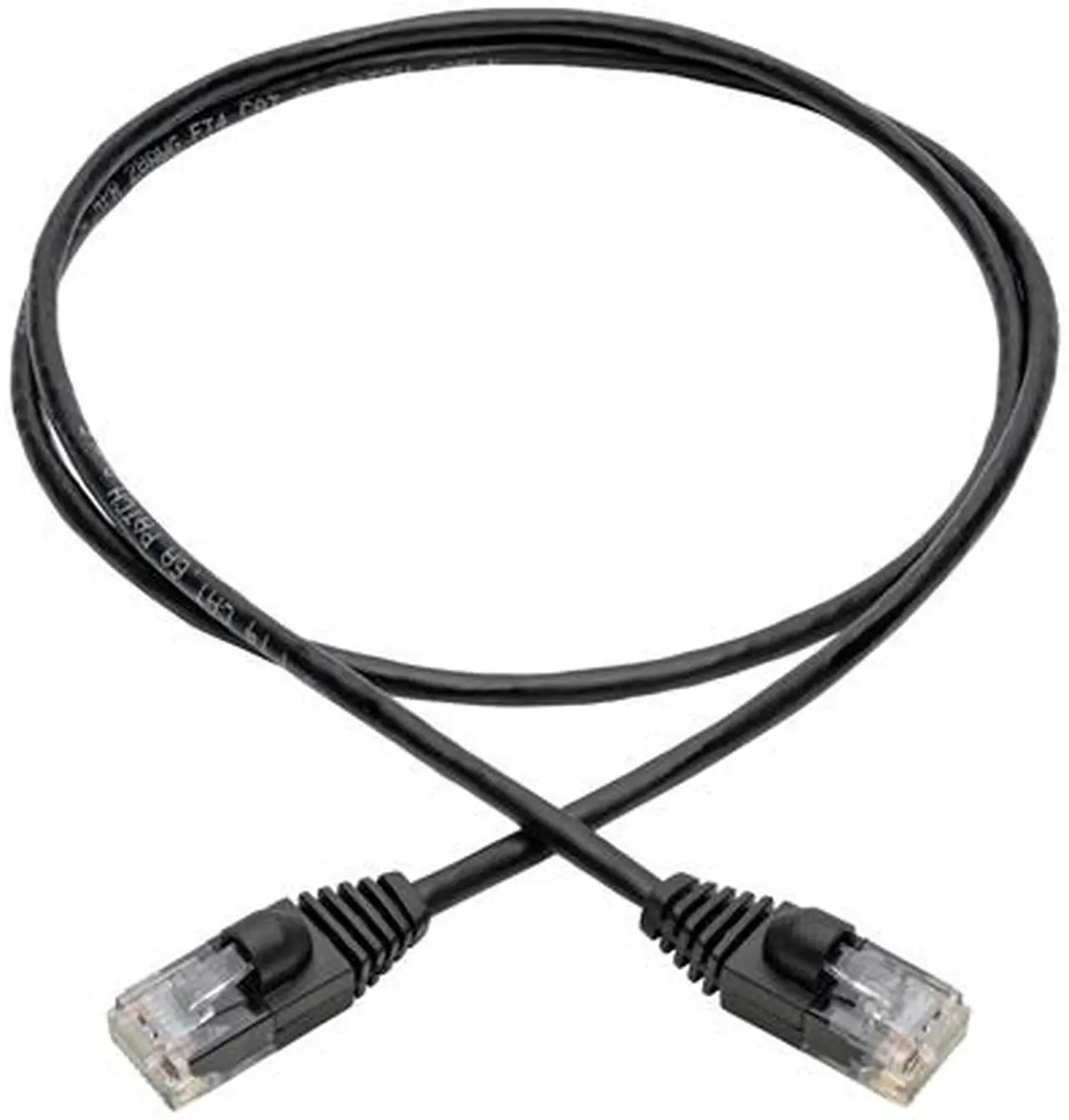 Alt view image 5 of 5 - Tripp Lite Cat6a Gigabit Snagless Molded Slim UTP Patch Cable M/M Black 3 ft. (N261-S03-BK)