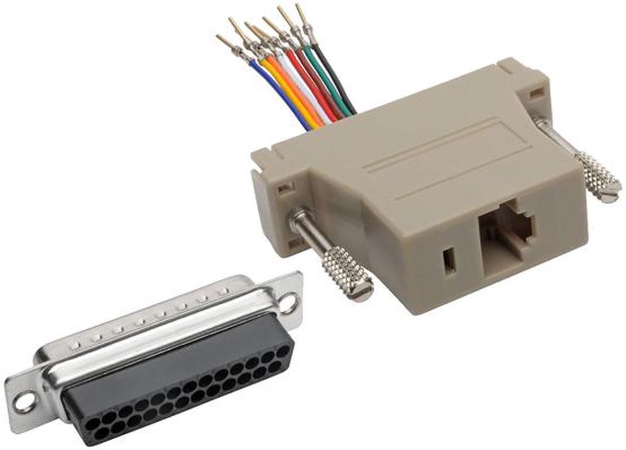 Alt view image 2 of 5 - Tripp Lite DB25 to RJ45 Modular Serial Adapter M/F RS-232 RS-422 RS-485 (P440-825FM)