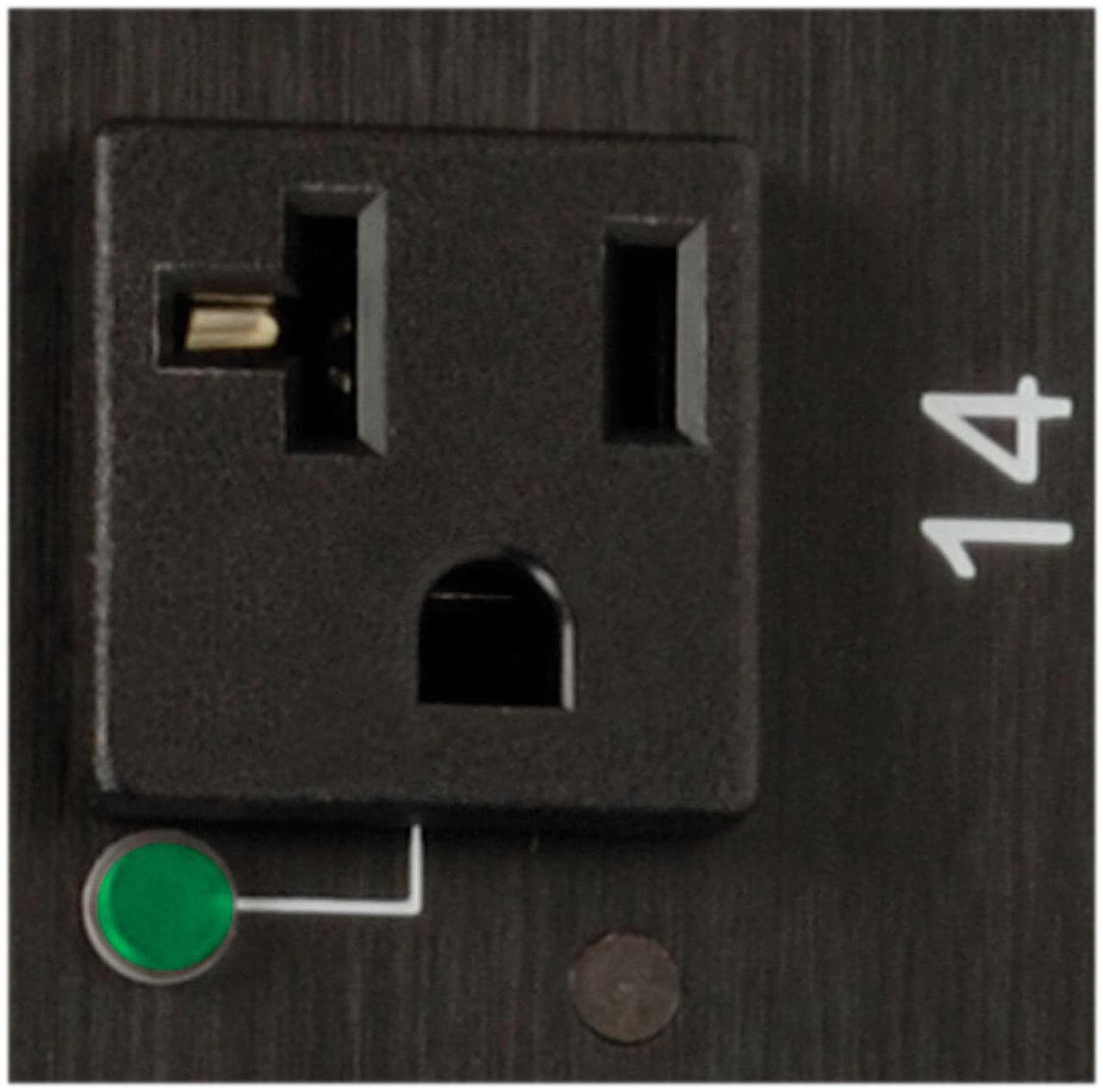 Alt view image 5 of 7 - Tripp Lite 1.9 kW Single-Phase Switched PDU, LX Platform, Outlet Monitoring, 120V Outlets (24 x NEMA 5-15/20R), L5-20P Plug, 0U, TAA (PDUMVR20NETLX)