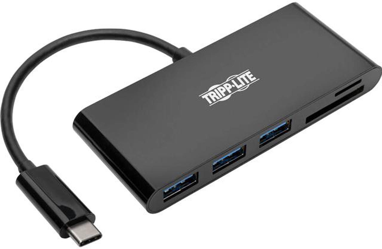 Tripp Lite USB C Hub Multiport w/ 3x USB-A Hub Micro SD, SD/MMC Card Reader (U460-003-3AMB)