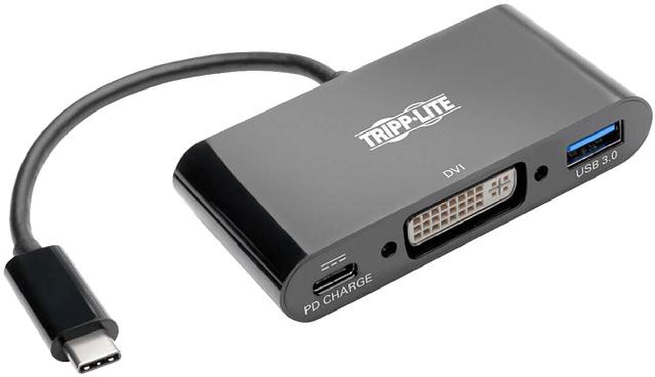 Main image of Tripp Lite USB C to DVI Adapter USB Hub & PD Charging USB Type C to DVI 6in (U444-06N-DUB-C)
