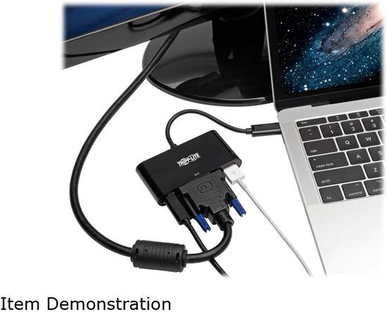 Alt view image 6 of 6 - Tripp Lite USB C to DVI Adapter USB Hub & PD Charging USB Type C to DVI 6in (U444-06N-DUB-C)