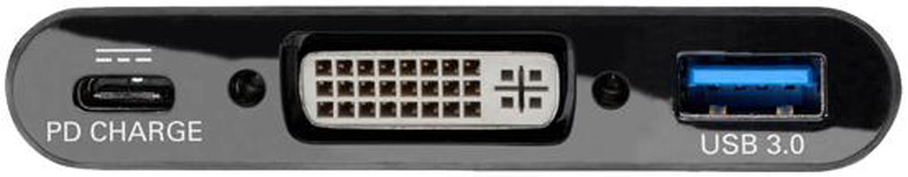 Alt view image 3 of 6 - Tripp Lite USB C to DVI Adapter USB Hub & PD Charging USB Type C to DVI 6in (U444-06N-DUB-C)