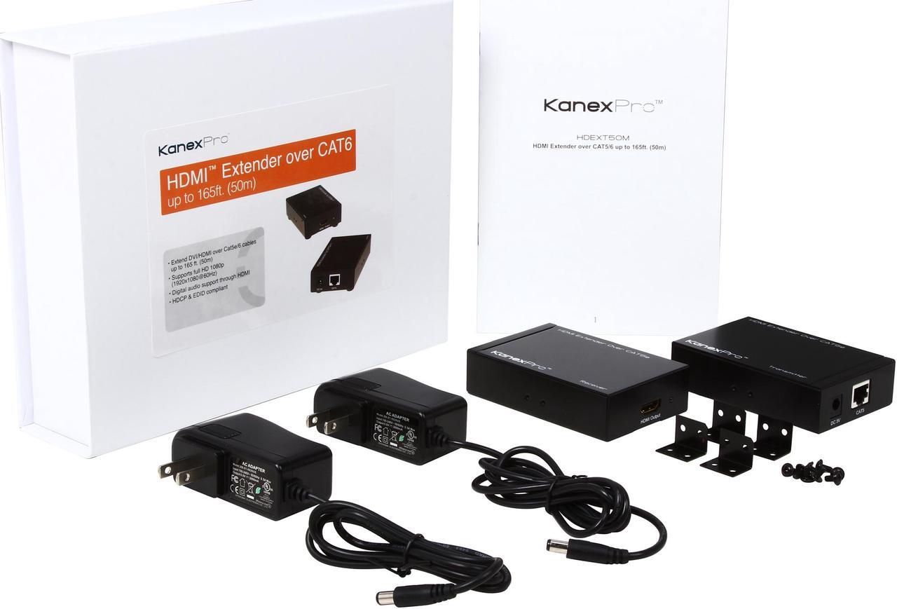 Alt view image 7 of 6 - Kanex HDEXT50M HDMI Extender over CAT5/6 up to 165ft. (50m)