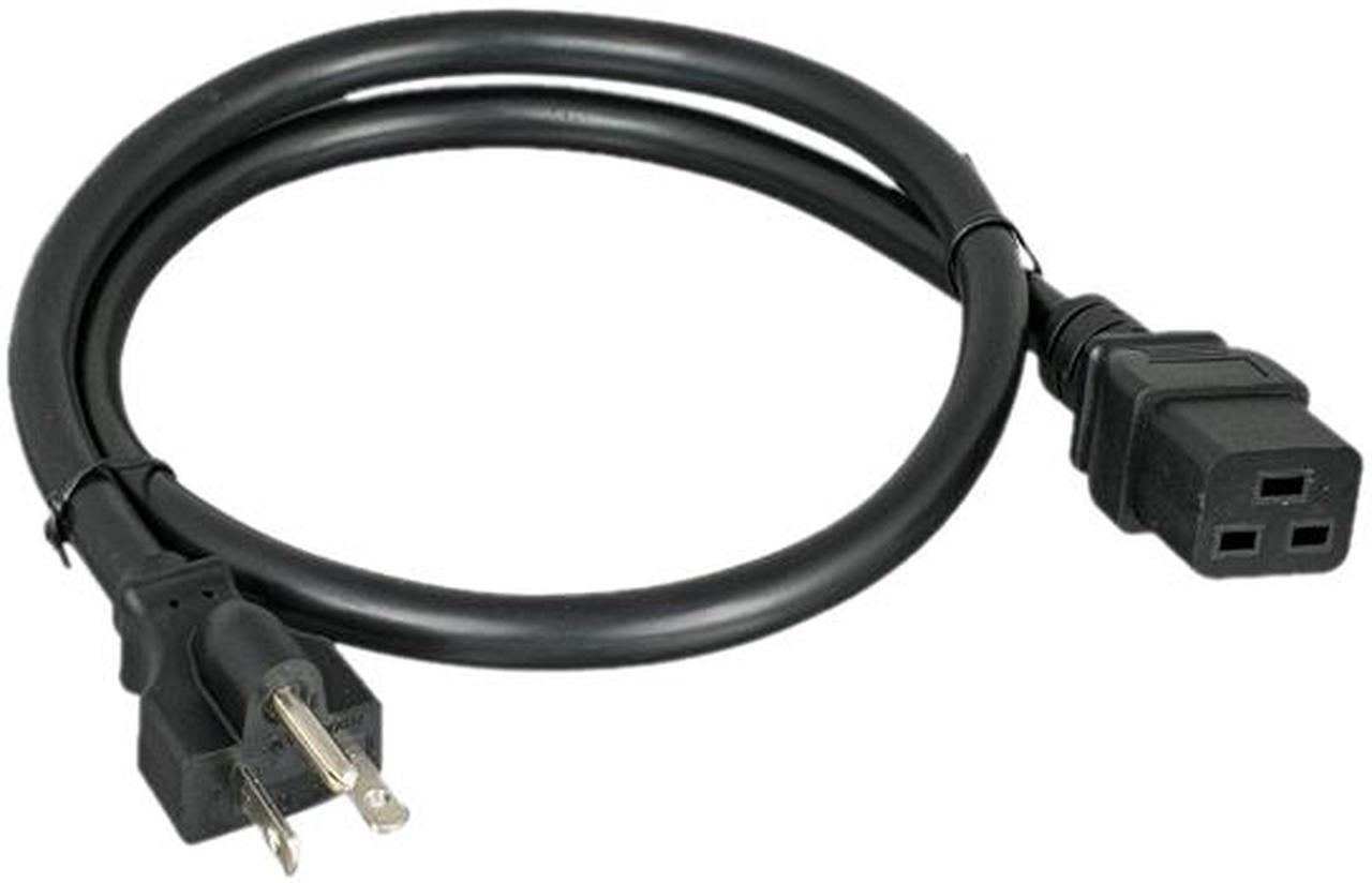Alt view image 2 of 2 - Nippon Labs 12 AWG AC Power Cord NEMA 6-20P to C19, SJT, 20A/250V, NEMA 6-20P to IEC-60320-C19, Black 15 ft. Power Cable