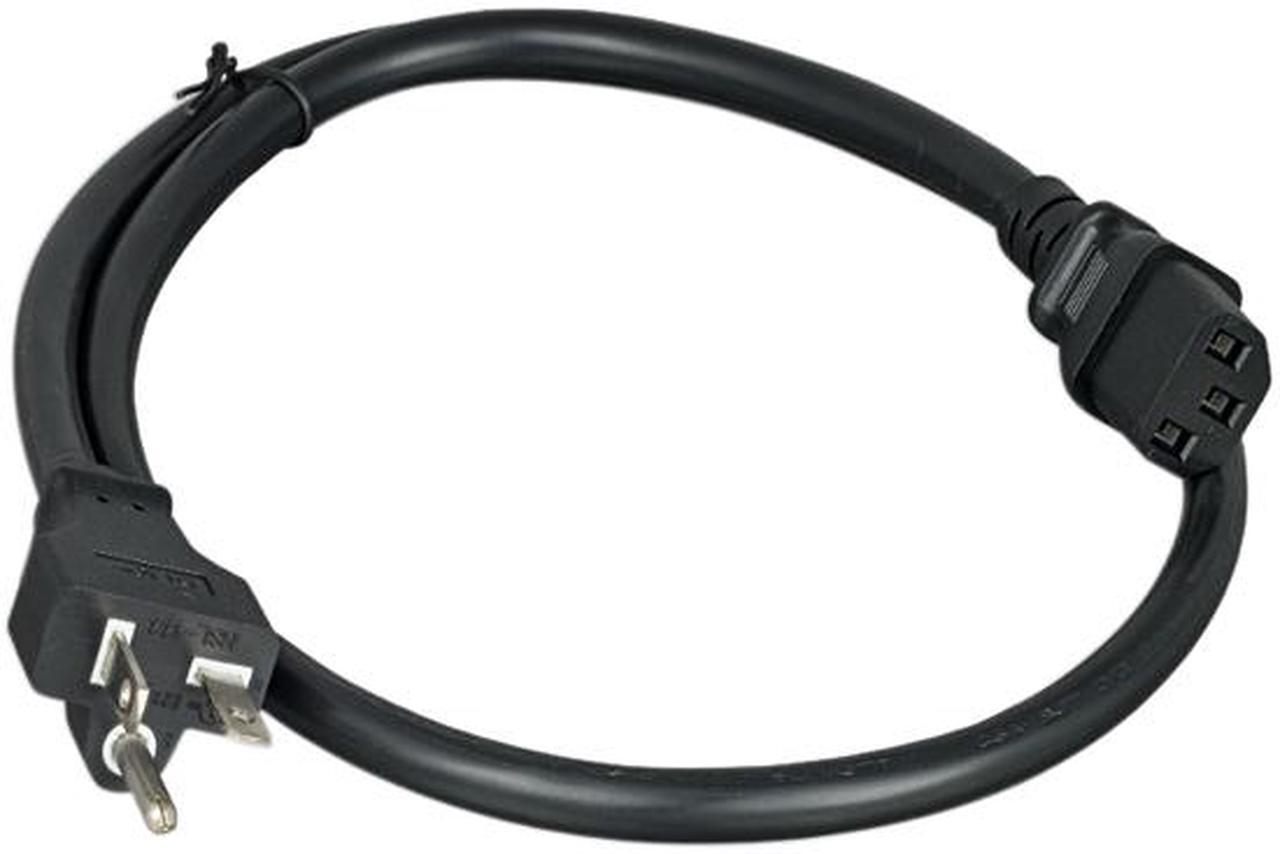 Alt view image 2 of 2 - Nippon Labs 14 AWG AC Power Cord NEMA 5-20P To C13, SJT, 15A/125V, NEMA 5-20P to IEC-60320-C13, Black 8ft. Power Cable