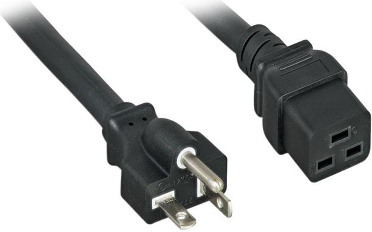 Main image of Nippon Labs 12 AWG AC Power Cord NEMA 5-20P To C19,  SJT, 20A/250V, NEMA 5-20P to IEC-60320-C19, Black 3ft. Power Cable