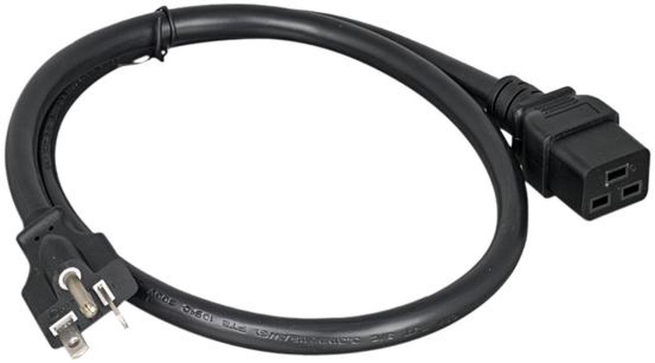 Alt view image 2 of 2 - Nippon Labs 12 AWG AC Power Cord NEMA 5-20P To C19,  SJT, 20A/250V, NEMA 5-20P to IEC-60320-C19, Black 3ft. Power Cable