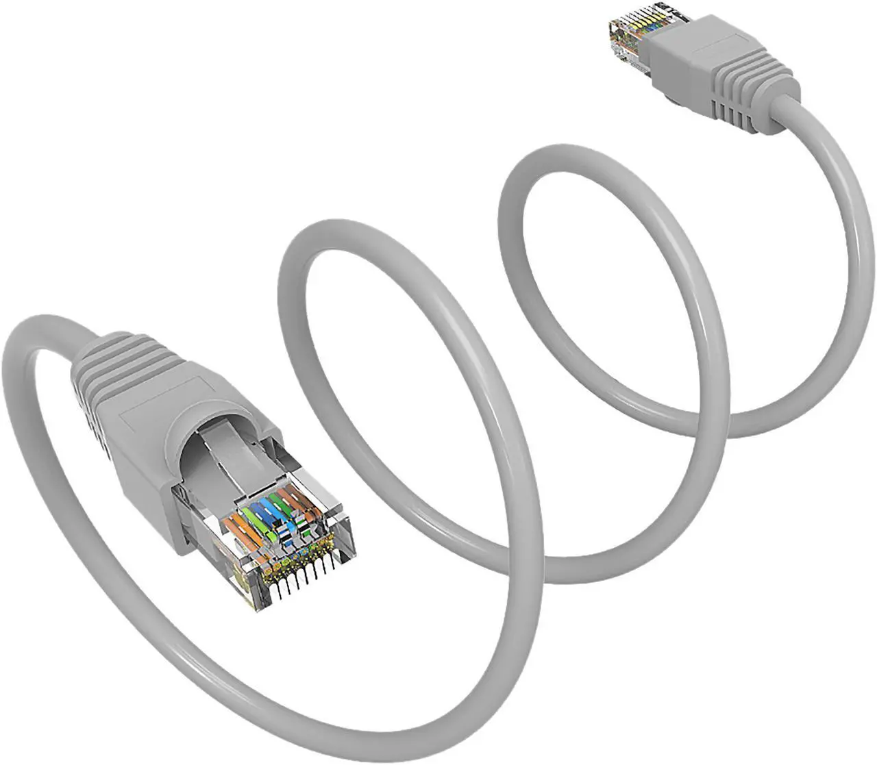 Alt view image 3 of 3 - Nippon Labs 75Ft Cat6A UTP Ethernet Network Booted Cable, 24AWG 75 Feet Gigabit LAN Network Cable RJ45 High Speed Patch Cable, Gray, 60CAT6A-75GY