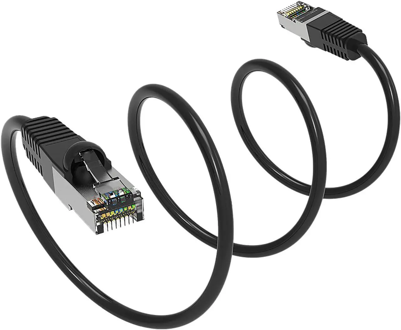 Alt view image 3 of 3 - Nippon Labs Cat7 Shielded (SSTP) 600MHz Ethernet Network Booted Cable, 26AWG 20 Feet Gigabit LAN Network Cable RJ45 High Speed Patch Cable, Black, 60CAT7-20BK