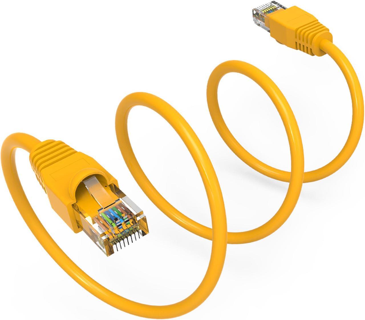 Alt view image 4 of 4 - Nippon Labs 50Ft Cat6A UTP Ethernet Network Booted Cable, 24AWG 50 Feet Gigabit LAN Network Cable RJ45 High Speed Patch Cable, Yellow, 60CAT6A-50YW