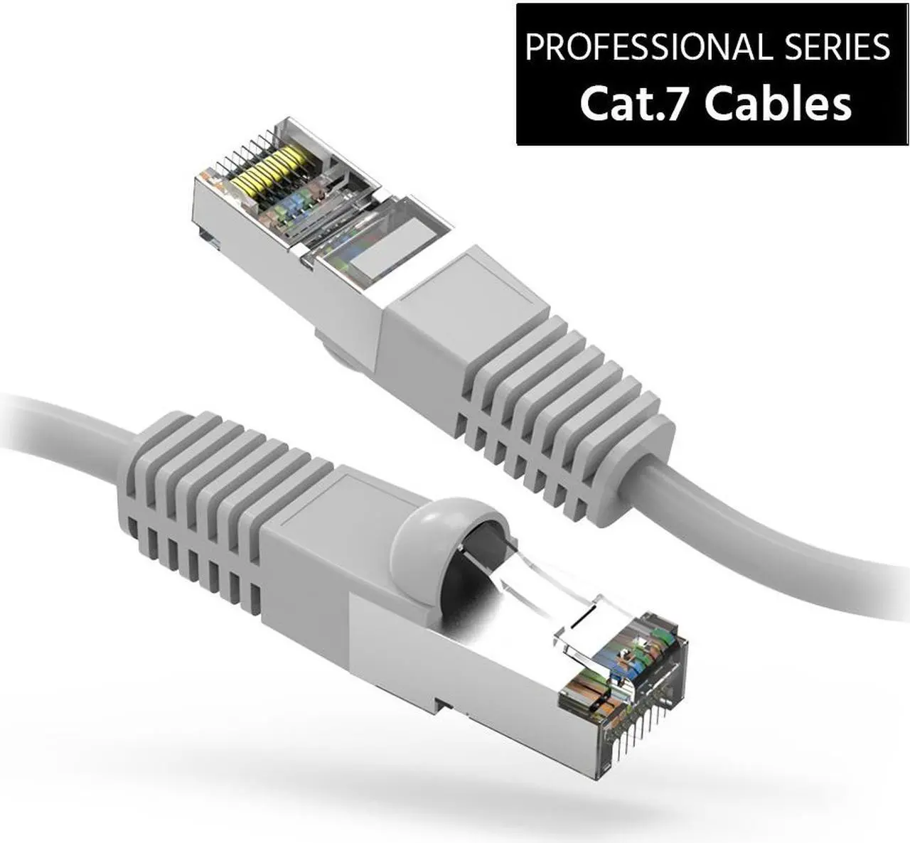 Alt view image 2 of 4 - Nippon Labs Cat7 Shielded (SSTP) 600MHz Ethernet Network Booted Cable, 26AWG 1 Feet Gigabit LAN Network Cable RJ45 High Speed Patch Cable, Gray, 60CAT7-1GY